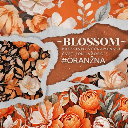 Digitalna kolekcija Blossom: 16 cvetličnih vzorcev + 4 bonus vzorci s teksturo