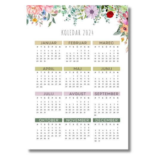 Spring Floral - KOLEDAR 2024  A5/A4/A3